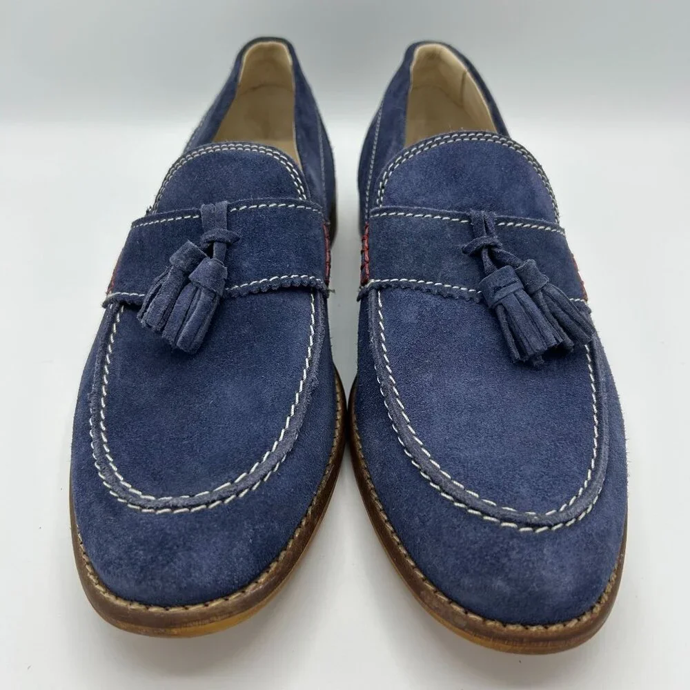 Testosterone Men's Blue Suede Tassel Loafers Size 44M (11)